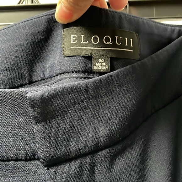 Eloquii Navy Gold Button Embellishment Wide Leg Pant Size 20 - Picture 4 of 7